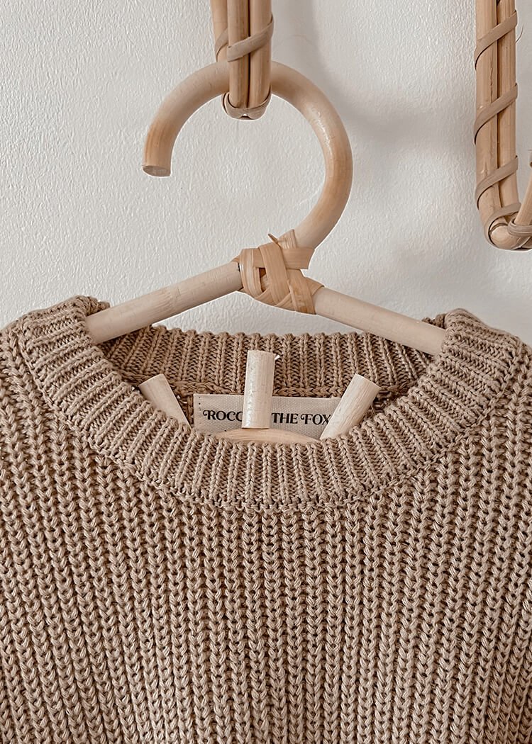 ASPEN Chunky Knit Oversized Sweater - Mole brown toddler baby cosy winter chunky knit knitwear jumper sweater boys girls neutral taupe