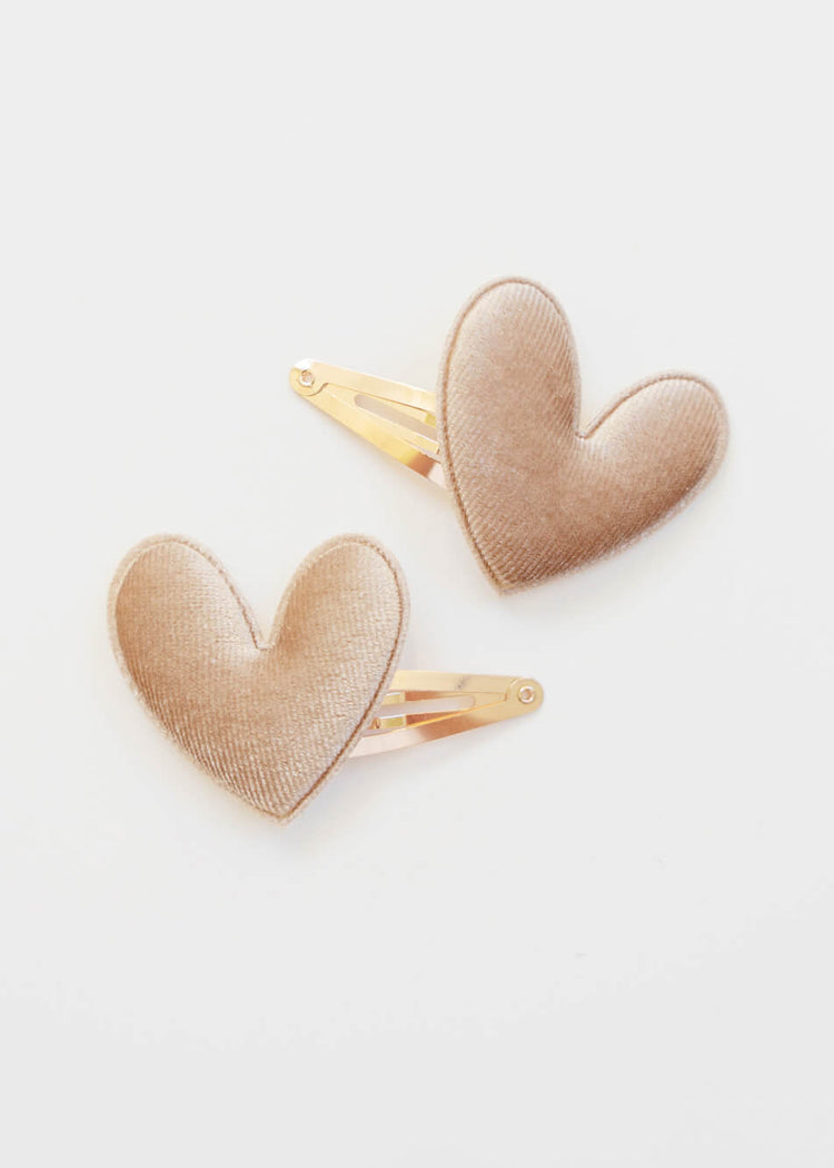 CORDELIA 2-piece Heart Hair Clips - Pink - Rocco & The Fox