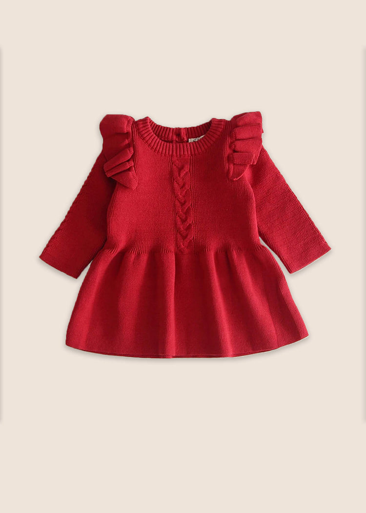 ETTA Knitted Dress - Crimson - Rocco & The Fox