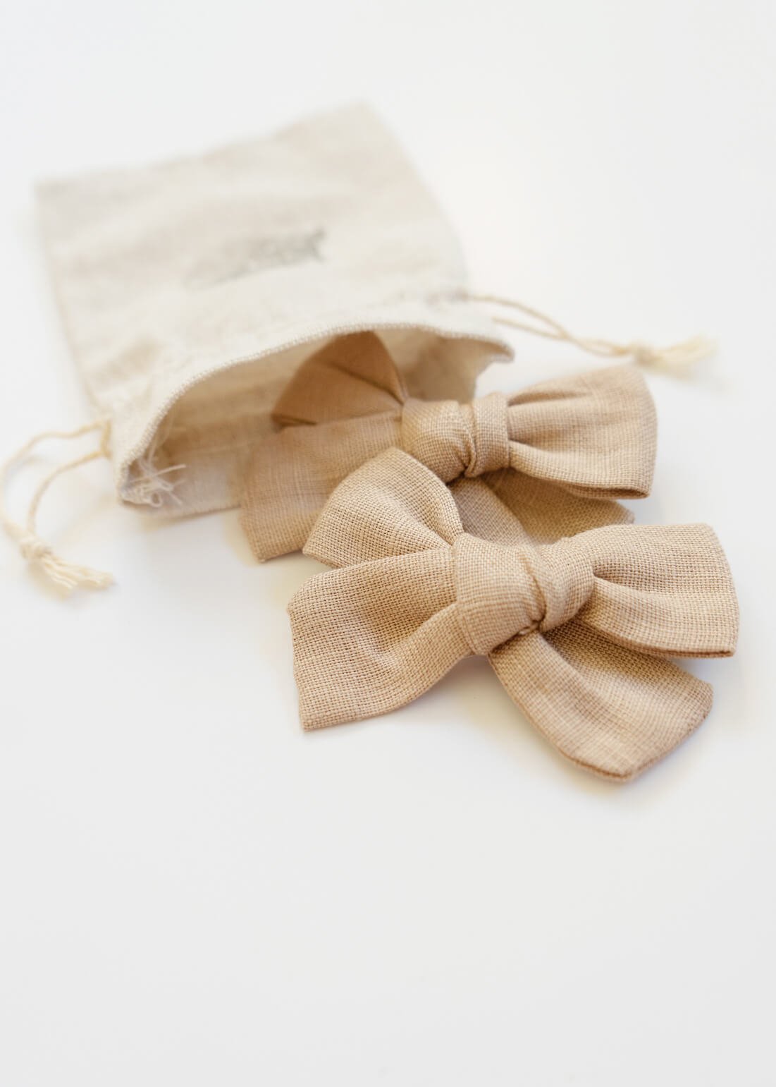 PENNY 2-Piece Bow Clips - Natural Hessian - Rocco & The Fox