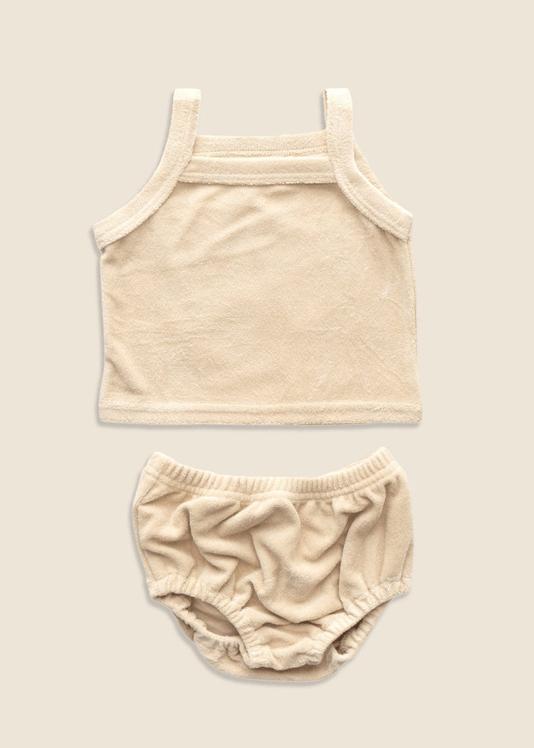 SANDY Terry Vest + Bloomer Shorts Set - Sand - Rocco & The Fox