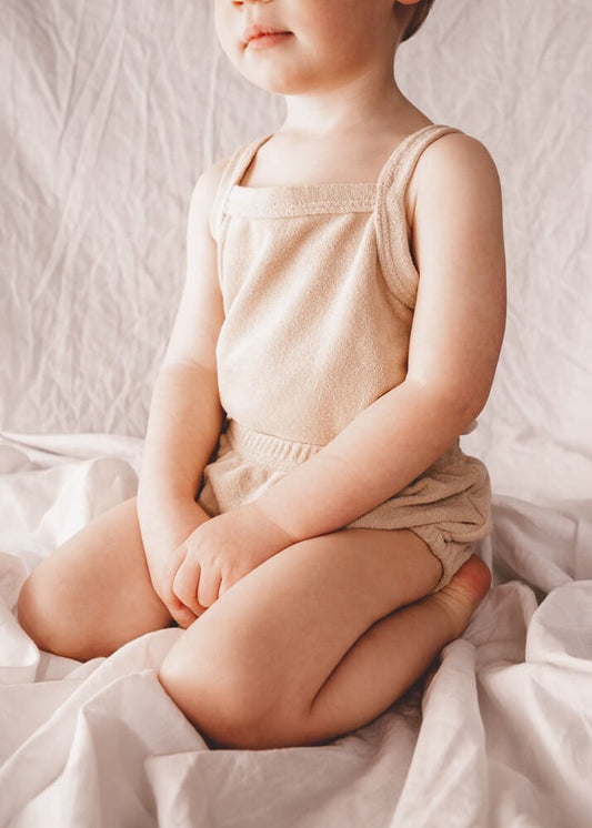 SANDY Terry Vest + Bloomer Shorts Set - Sand - Rocco & The Fox